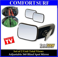NEW!! 2 Unit Total View Mirrors - Adjustable 360 Blind Spot Mirror